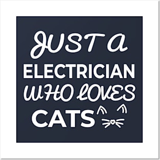 electrician cat lover Posters and Art